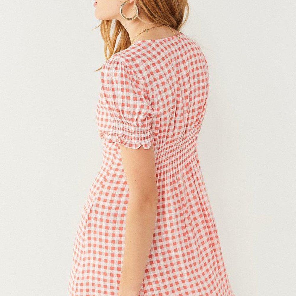 MOVING SALE ❤️Urban Outfitters Pink Gingham Dress - Picture 6 of 7